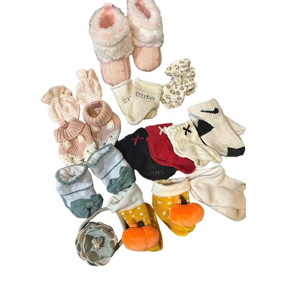 First Impressions Other - Newborn to 6M Baby Boots, Booties and Socks Bundle
